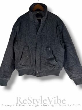 MEMBERS ONLY Men’s Size 44 Jacket Coat Wool Quilted Lined VINTAGE Zipper Close